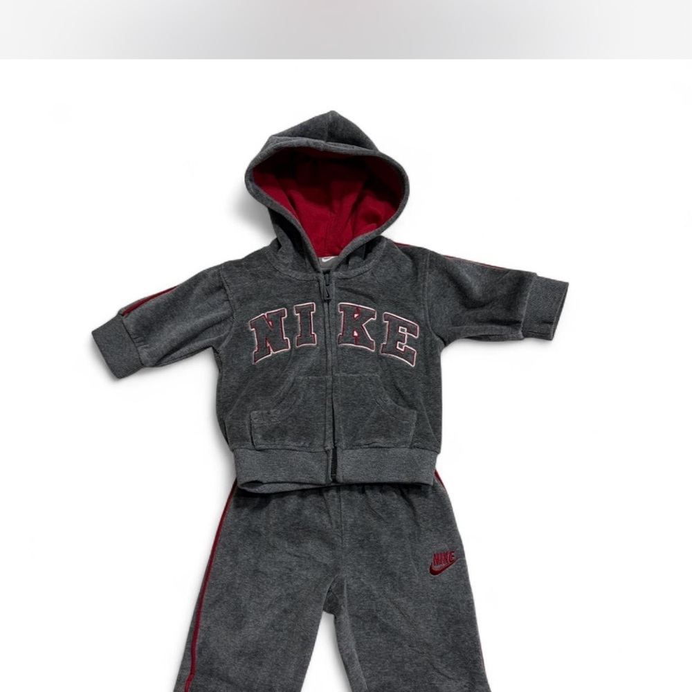 Nike Charcoal and Burgundy Infant Tracksuit